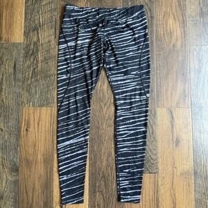 Under Armour ColdGear Leggings Women’s M Black Gray Print Fitted Full Length